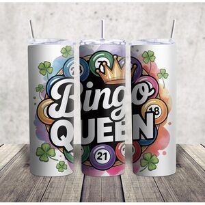 Hand Crafted Bingo Queen Tumbler - Multicolor